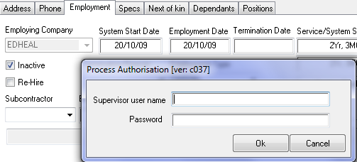 authorise inactive