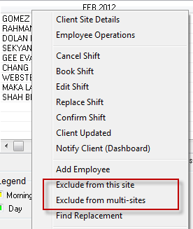 exclude exmployee