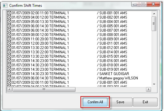 confirm shifts