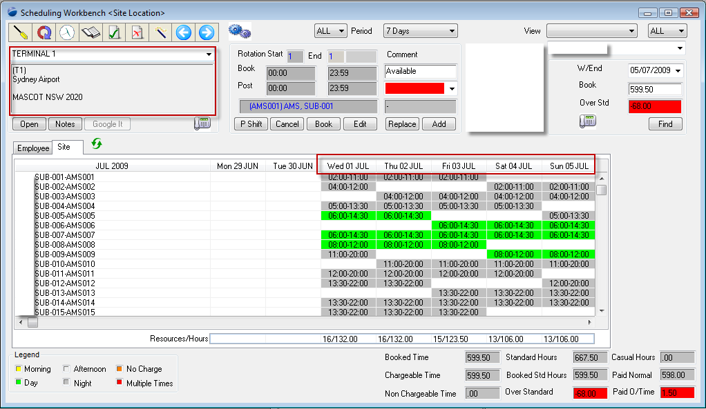 generated schedule
