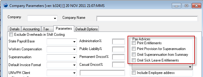 payslip configuration